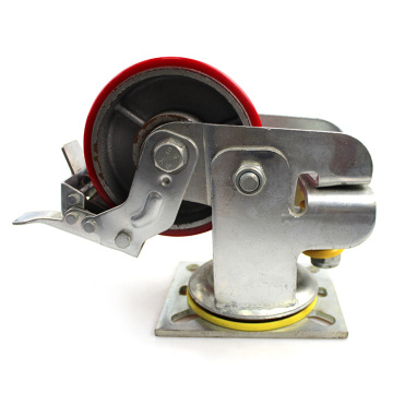 5 inch heavy duty spring loaded casters with brake